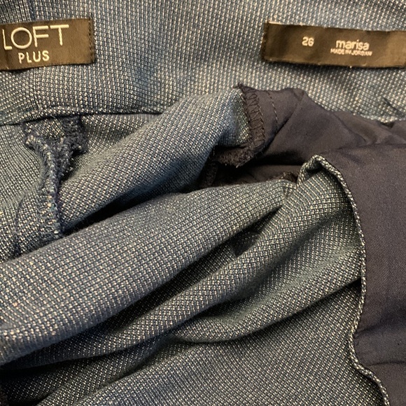 Loft Plus Speckled Space Blue Marisa Tie Waist Mid-rise Trousers sz 26 - Picture 6 of 8